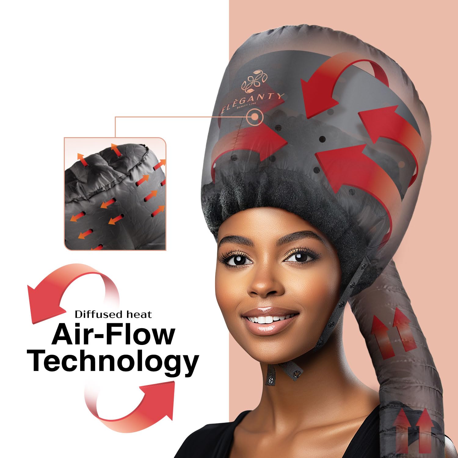ELEGANTY Accesorio suave para secador de pelo con diadema que reduce el calor alrededor de las orejas y el cuello para disfrutar de largas sesiones,