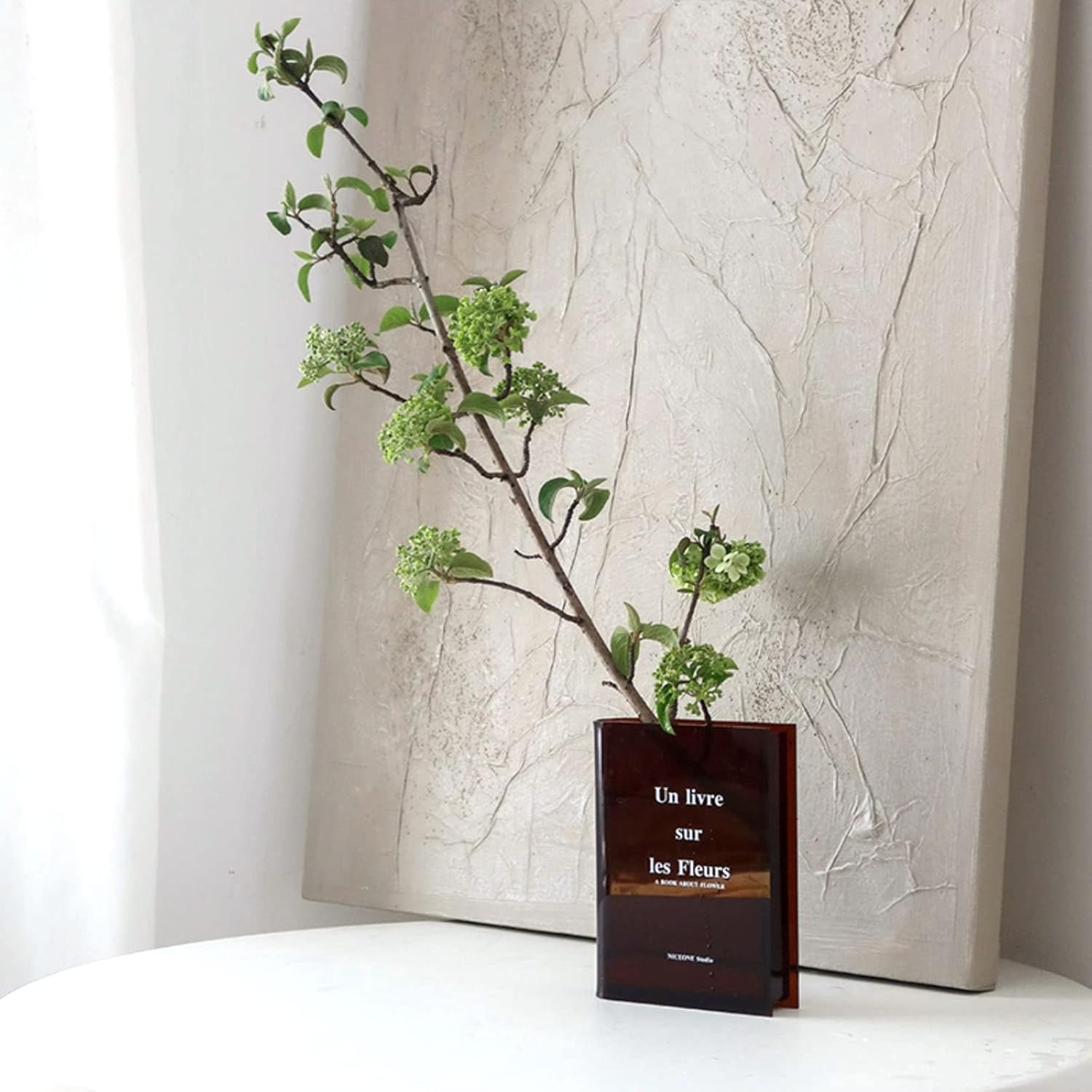 Jarrón de acrílico decorativo con sabor artístico y cultural, bonita decoración de estantería para flores, decoración moderna para bodas en casa y