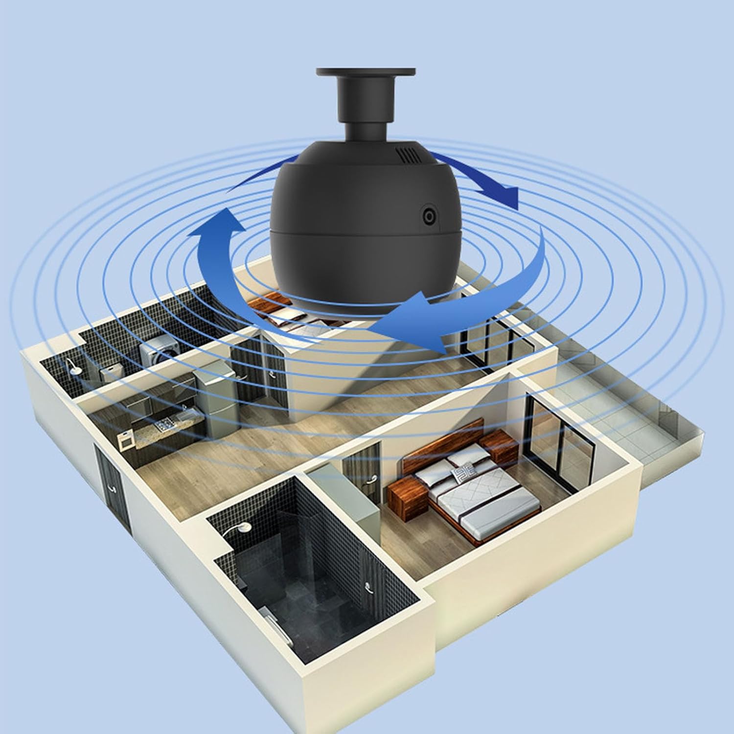 Difusor de aceite esencial montado en el techo, máquina de aire con aroma WiFi con función, funcionamiento silencioso para oficina en casa (enchufe