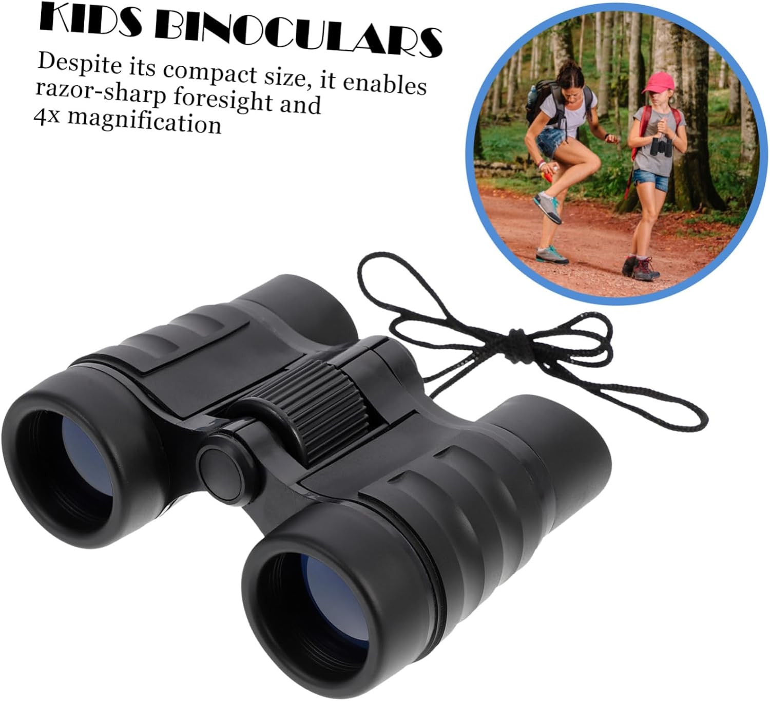 UKCOCO Prismáticos compactos para niños, binoculares para turismo, binoculares para niños, mini binoculares para niños, potente mango binocular, 4