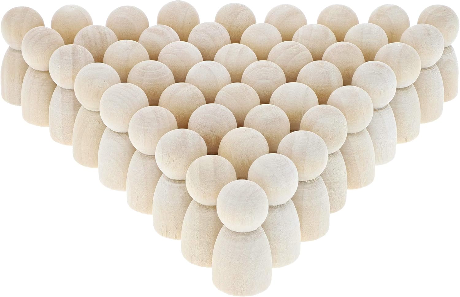 Bright Creations Muñecas de madera con clavijas, figuras de madera (1.1 pulgadas, 50 unidades)