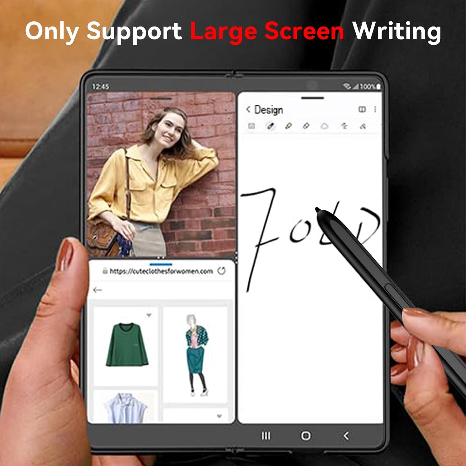 Vizvera Para Galaxy Fold 5 y Fold4 S Pen Fold 45 Stylus Edition, Z Fold 45 Stylus Reemplazo Compatible Galaxy Z Fold 45 Teléfono solamente, versión