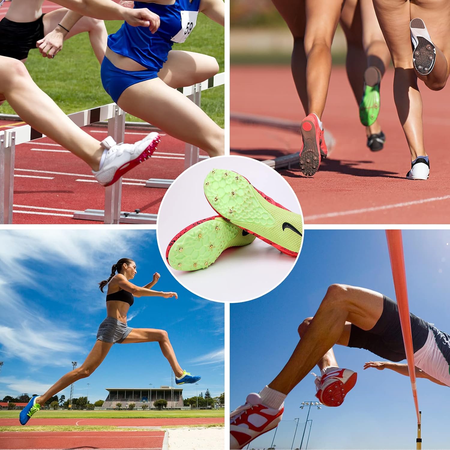 100 Pcs Track Spikes, 18 inch & 316 inch & 14 inch Steel Track Shoe Spikes Replacements wiht Spike Wrench for Sports Running Track Shoes
