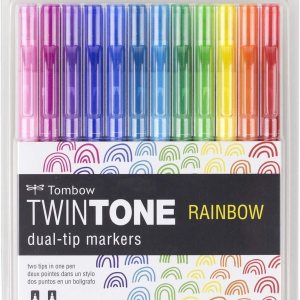 Tombow Juego de marcadores TwinTone 61526 arco iris paquete de 12 Marcadores de doble cara perfectos para planificadores diarios garabatos y mucho más Tombow Juego de marcadores TwinTone 61526 arco iris paquete de 12 Marcadores de doble cara perfectos para planificadores diarios garabatos y mucho más