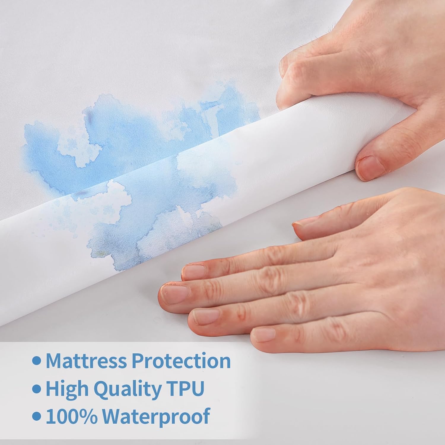 Protector de colchón con cremallera de alta calidad, 100% impermeable, funda de colchón de seis caras adecuada para cuatro estaciones, tamaño