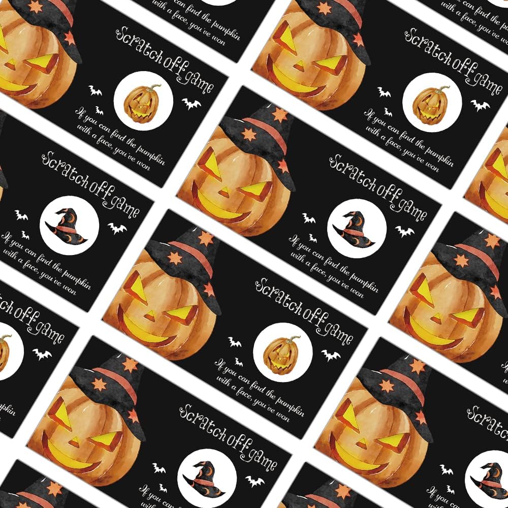 REWIDPARTY Juego de cartas para raspar para fiesta de calabaza (32 piezas) Actividad divertida de Halloween para grupos, niños y adultos, juegos de