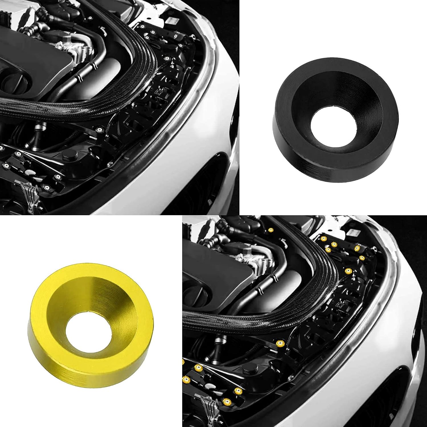 30 piezas CNC Billet aluminio Fender Lavadora Motor Bay Dress Up Kit (verde)