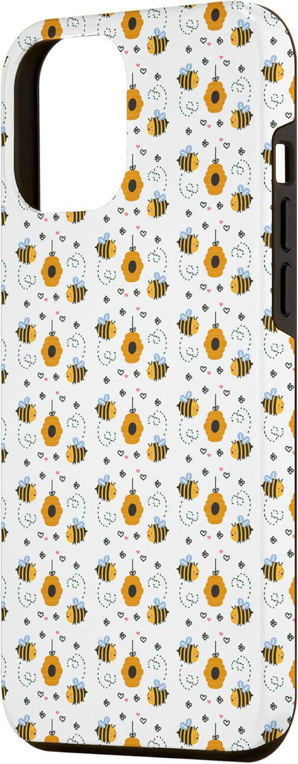 Funda para iPhone 13 Pro Max con diseño de abeja y peine de miel para mujeres y niñas