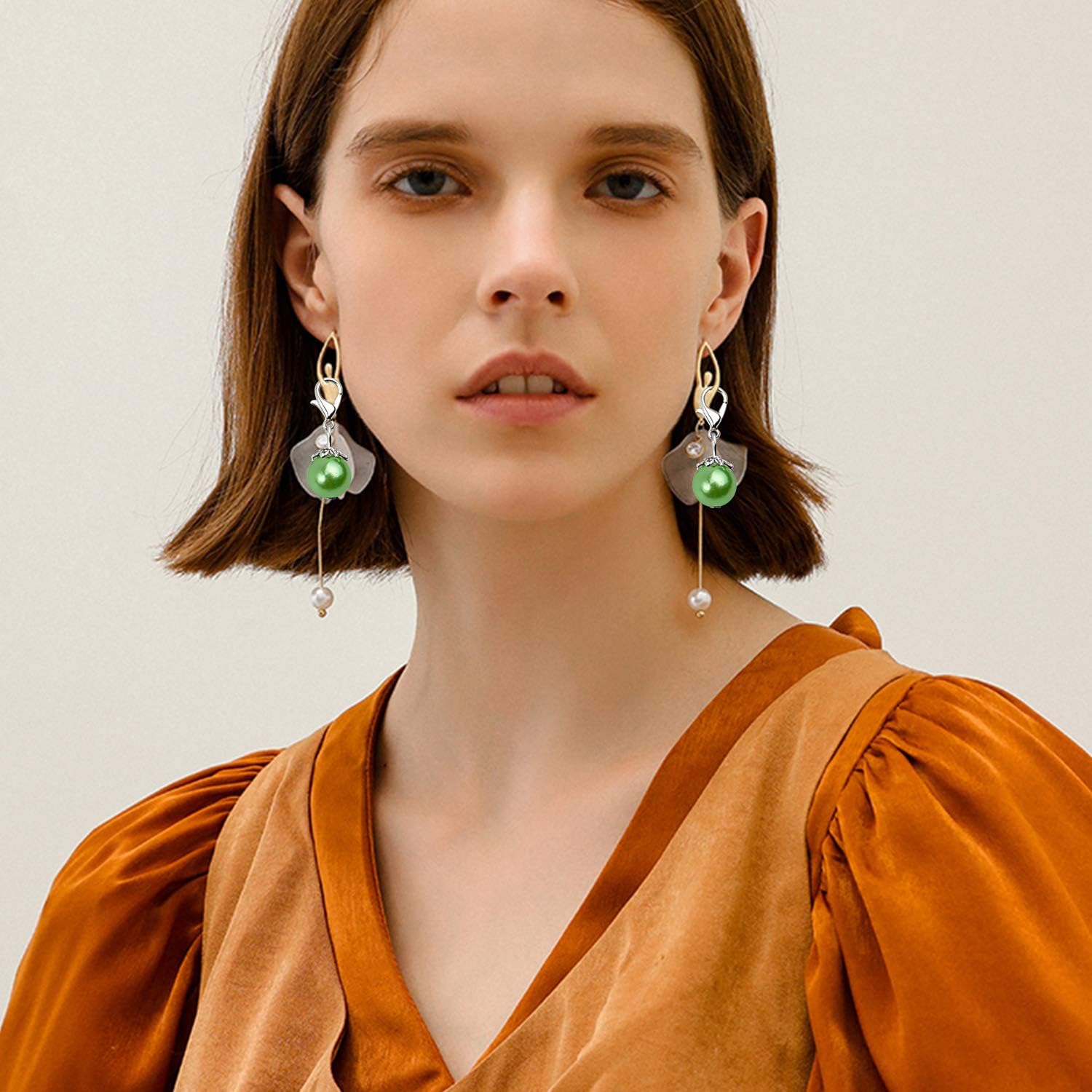 Aylifu Dijes de clip, 20 piezas de perlas coloridas colgantes colgantes con cierre de langosta, accesorio para hacer joyas, accesorios para