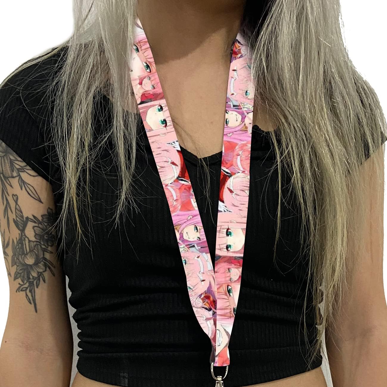 AkinaWay Zero Two Darling – Llavero con cordón, color rosa, Rosado
