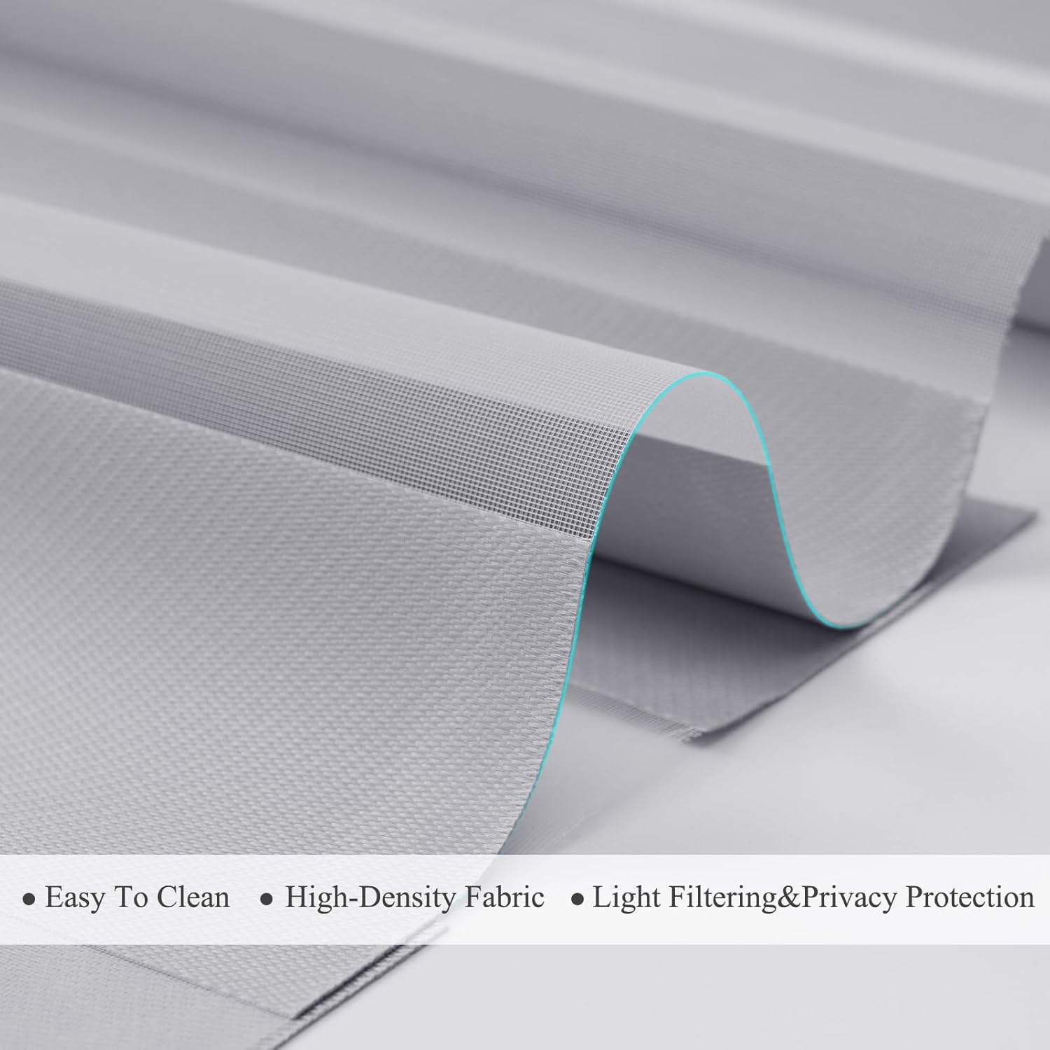 Changshade Persianas para ventanas sin cordón, con diseño de cebra, enrollables para puertas corredizas de vidrio, filtro de luz, tela de doble capa