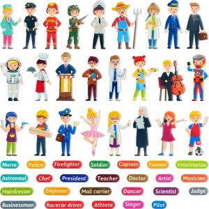 Felt Career Image – Piezas de aprendizaje para disfrazarse, 50 piezas de fieltro para tablero de franela de fieltro, ayudantes de la comunidad Felt Career Image – Piezas de aprendizaje para disfrazarse, 50 piezas de fieltro para tablero de franela de fieltro, ayudantes de la comunidad