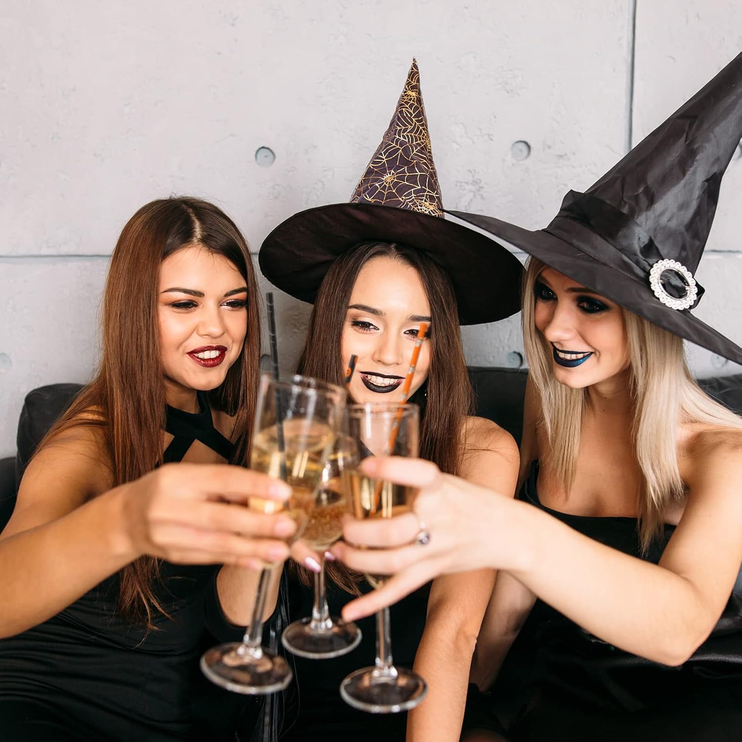 250 pajitas de papel de Halloween, color naranja, negro y blanco, pajitas de Halloween en murciélago y calabaza calavera para fiestas de Halloween