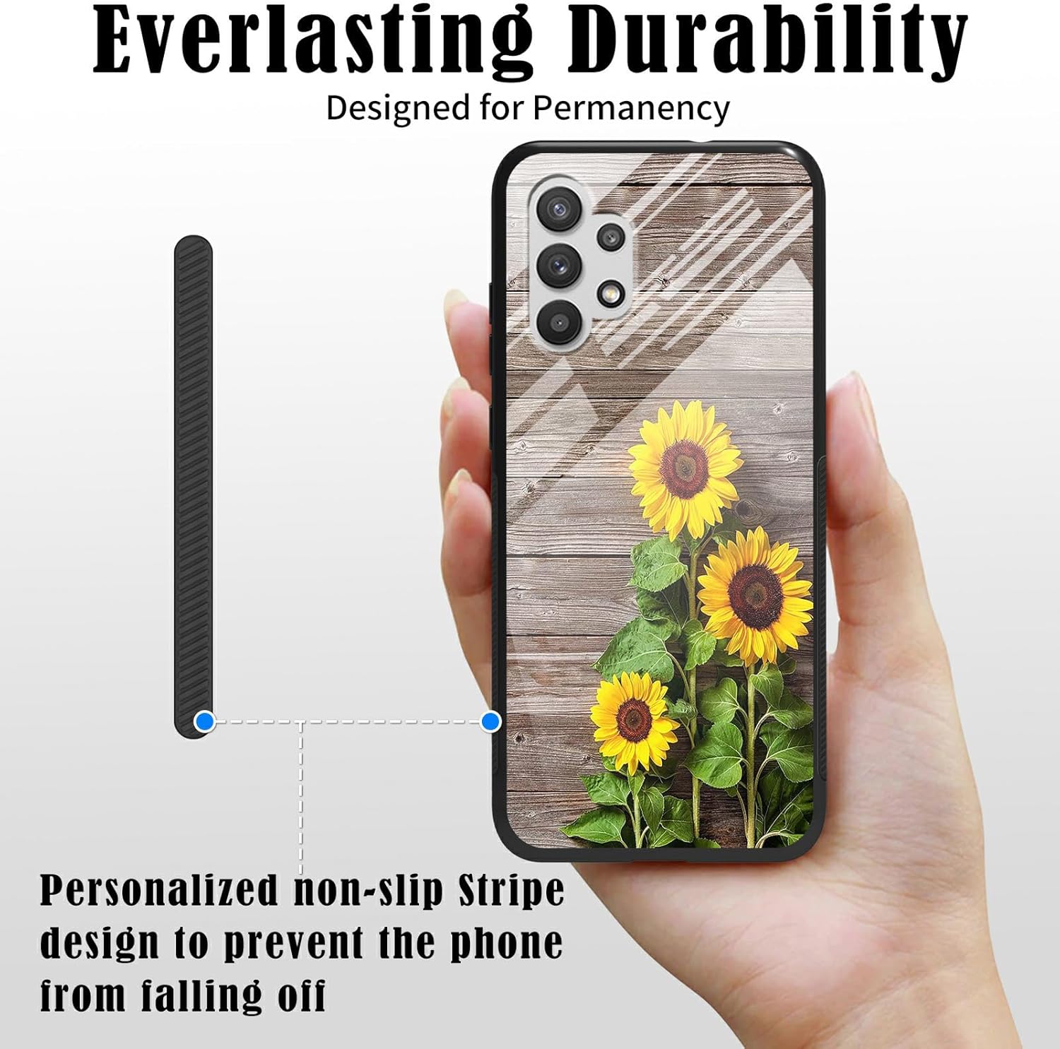 Funda para Samsung Galaxy A32 5G a prueba de golpes de TPU suave para mujeres y hombres, contraportada dura de vidrio templado antiarañazos para