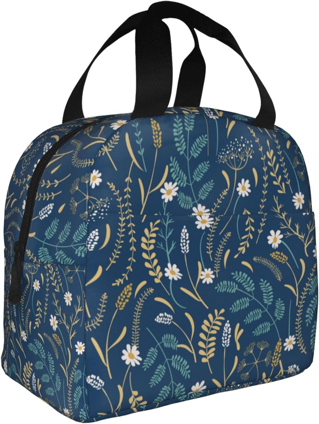 Bolsa de almuerzo floral para mujeres y hombres, lonchera aislada, reutilizable, organizador de almuerzo, impermeable, bolsa de mano enfriadora