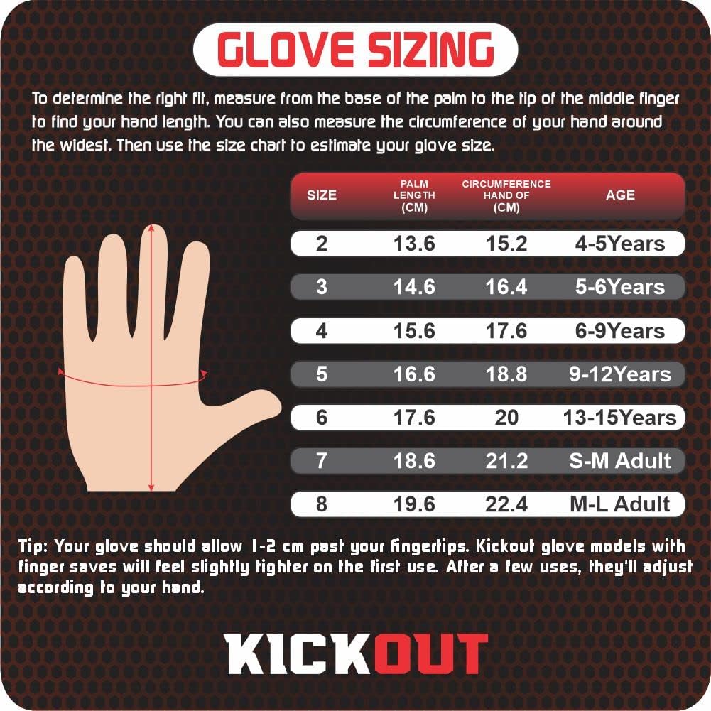 Kickout Guantes de portero de fútbol prémium  Guantes de portero Funky con látex de 0.118 pulgadas para un gran agarre y protección
