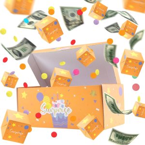 Yawlsow Caja sorpresa de regalo con explosión para dinero, caja sorpresa explosiva con confeti, caja de regalo de explosión en efectivo de lujo para Yawlsow Caja sorpresa de regalo con explosión para dinero, caja sorpresa explosiva con confeti, caja de regalo de explosión en efectivo de lujo para