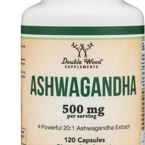 Cápsulas Ashwagandha, 120 unidades (extracto de 500 mg de potencia 201, equivalente a 10,000 mg en polvo) Adaptógeno Alivio del estrés por Double Cápsulas Ashwagandha, 120 unidades (extracto de 500 mg de potencia 201, equivalente a 10,000 mg en polvo) Adaptógeno Alivio del estrés por Double