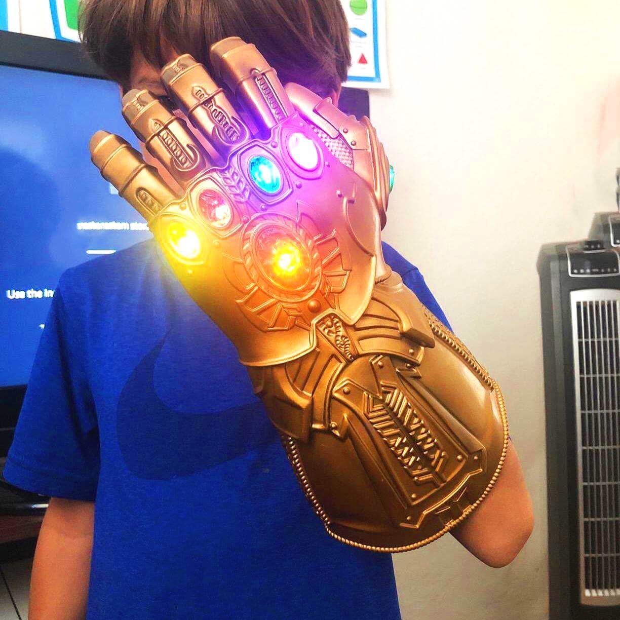 Polyacer Guantelete del infinito, guantes electrónicos del infinito, guantelete del infinito de superhéroe, piedras del infinito iluminadas,