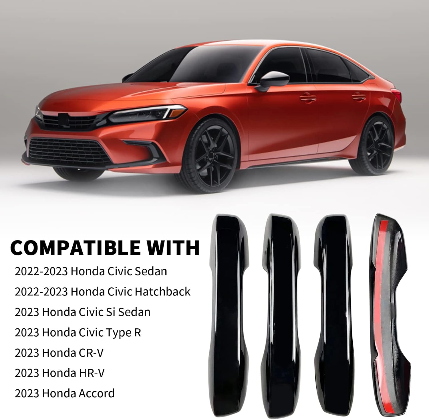 Fundas para manija de puerta compatibles con accesorios Civic de 11 generación, para Honda Civic 2022 2023, Accord 2023, CR-V 2023, HR-V 2023 con