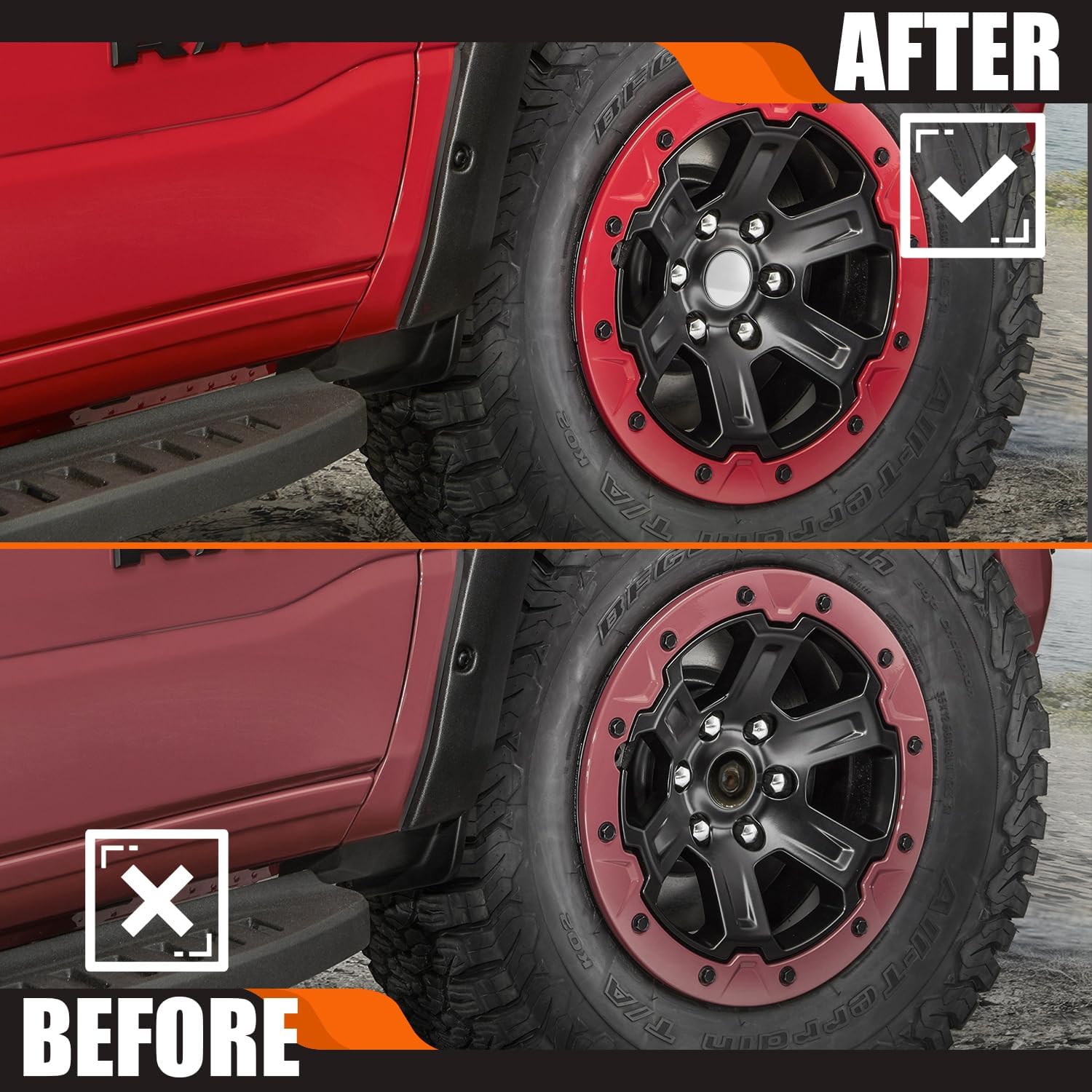 TMS – Tapones centrales de rueda de 2.5 pulgadas para Dodge RAM 1500 6KF18TRMAA, paquete de 4 (cromo, exterior de 2.5 pulgadas, 2.5 pulgadas, 2.5