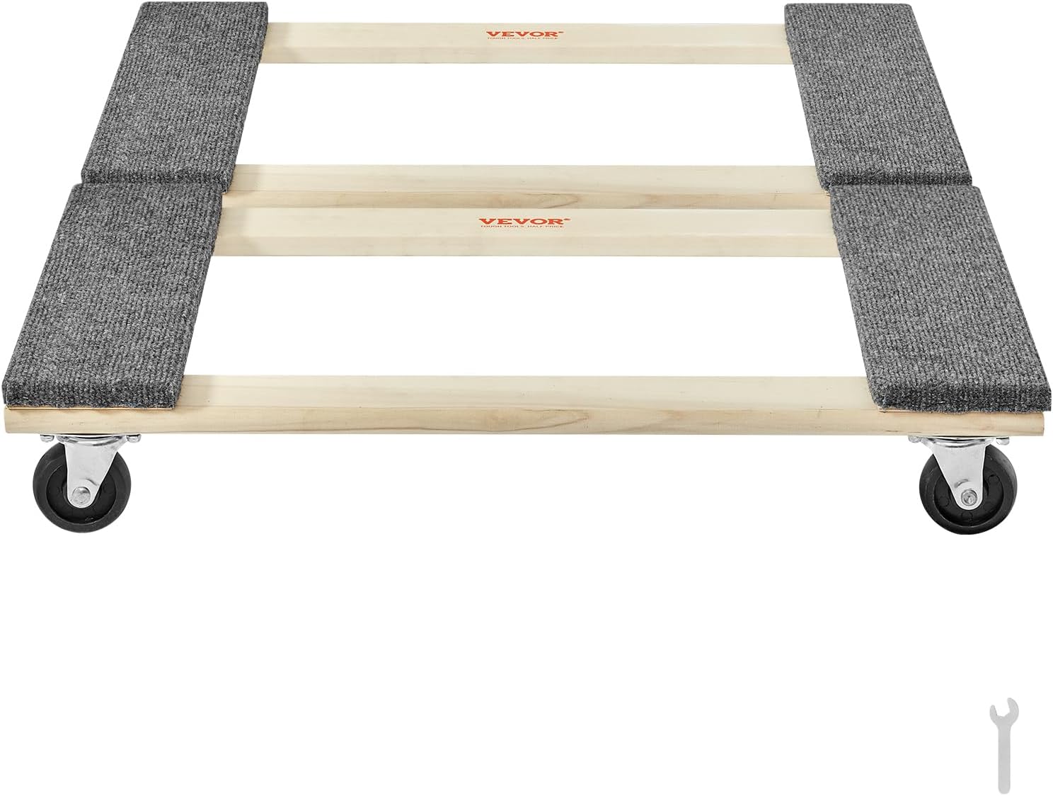 Carrito móvil para muebles de madera dura, 30 pulgadas x 18 pulgadas. Ruedas giratorias de 4 x 3 PP, carrito móvil de madera resistente, carrito