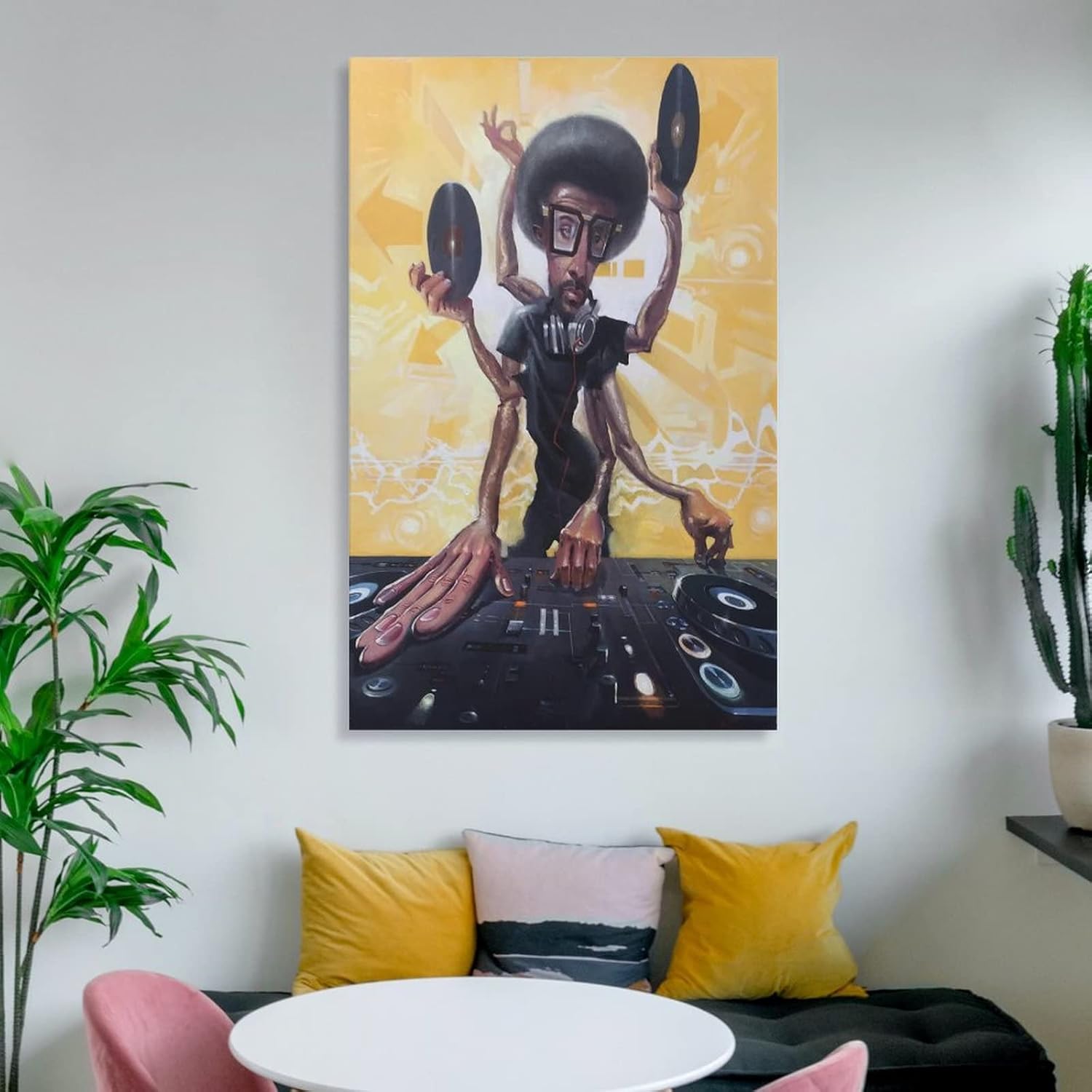 Justin Bua – Póster de arte abstracto negro de DJ de rock, decoración del hogar, póster para colgar en la pared, para dormitorio, pintura