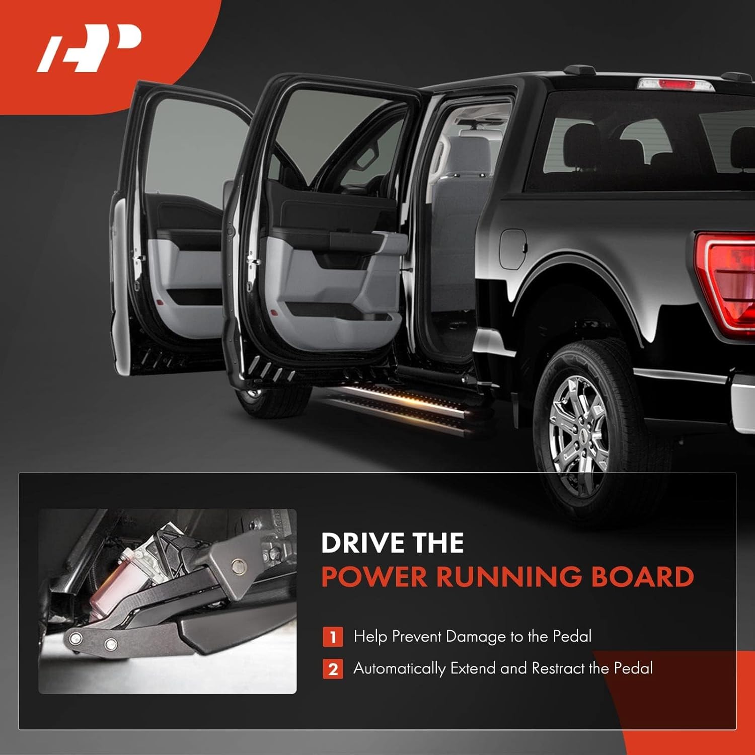A-Premium Conjunto de motor de estribo eléctrico con soporte compatible con Ford Expedition y Lincoln Navigator 2007-2017, solo distancia entre ejes