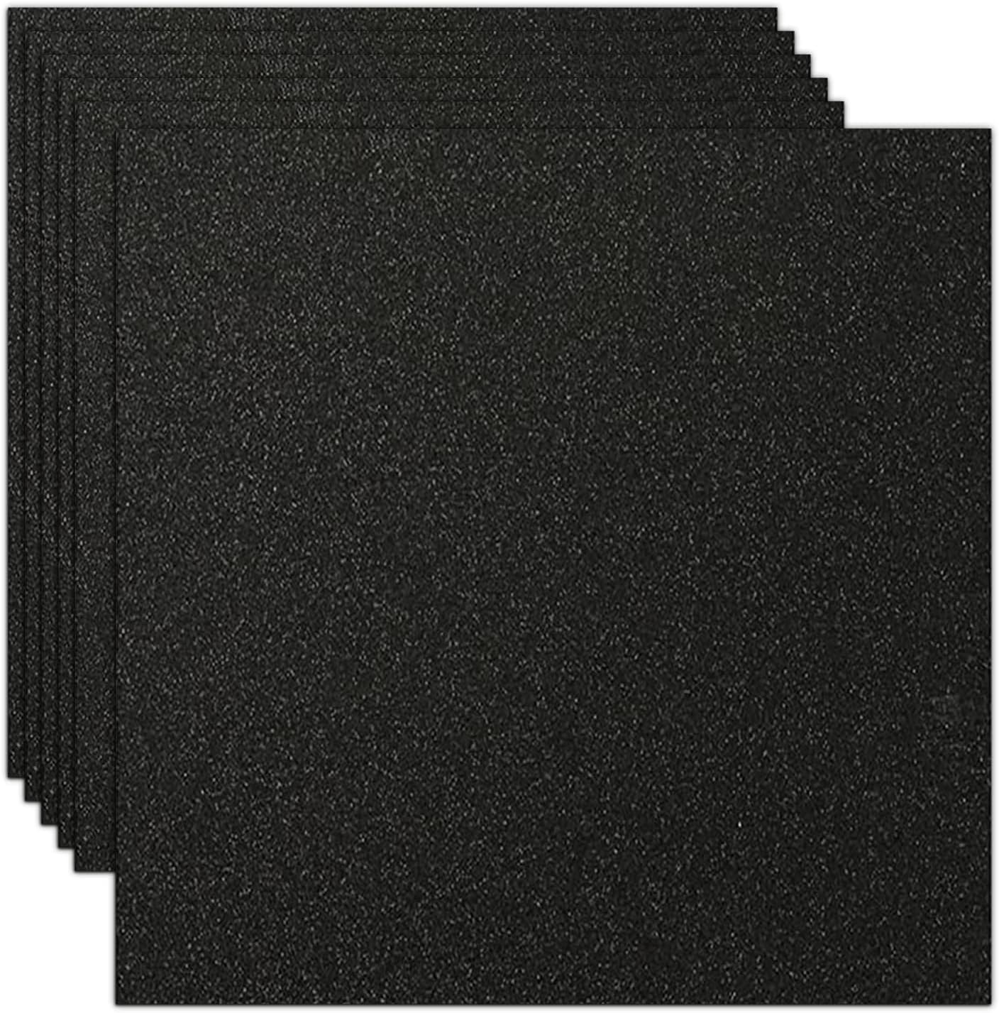 Rramorrra – Papel de cartulina negra con purpurina de 12 x 12 pulgadas, 15 hojas de 12.35 ozm130 libras, papel de construcción negro brillante de