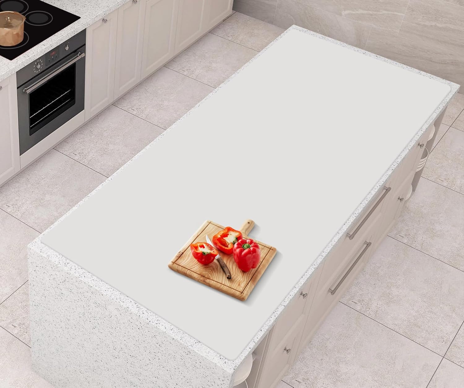 AECHY Alfombrillas de silicona para encimera de cocina de 47 x 23.6 x 0.08 pulgadas, tapete resistente al calor más grande enviado enrollado para