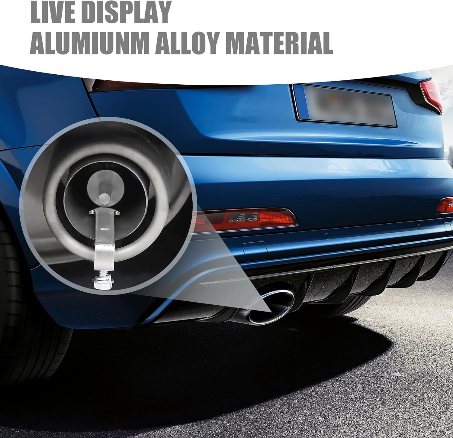 Pack-2 Silbato de turbina para automóvil, 4.05 x 0.9 pulgadas, potenciador de sonido de tubo de escape trasero con llave de tornillo, silenciador de
