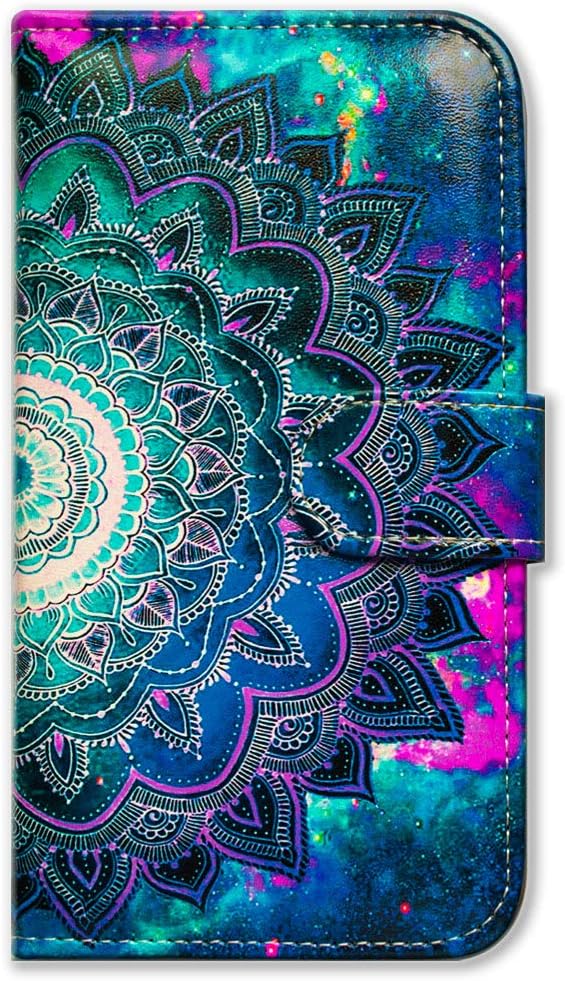 Funda para Galaxy A14 5G, Mandala Flower Space Funda de cuero con tapa para teléfono con ranura para tarjeta Soporte Soporte para Samsung Galaxy A14