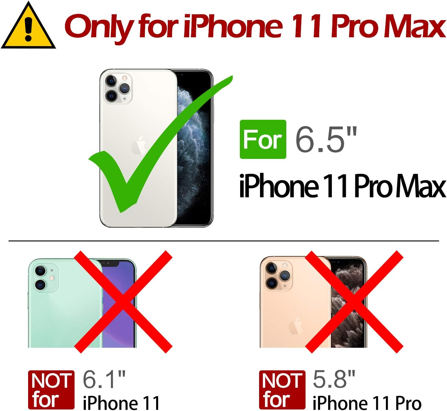 TUCCH Funda tipo cartera para iPhone 11 Pro Max, ranura magnética para tarjetas con bloqueo de radiofrecuencia automática y bloqueo RFID, funda de