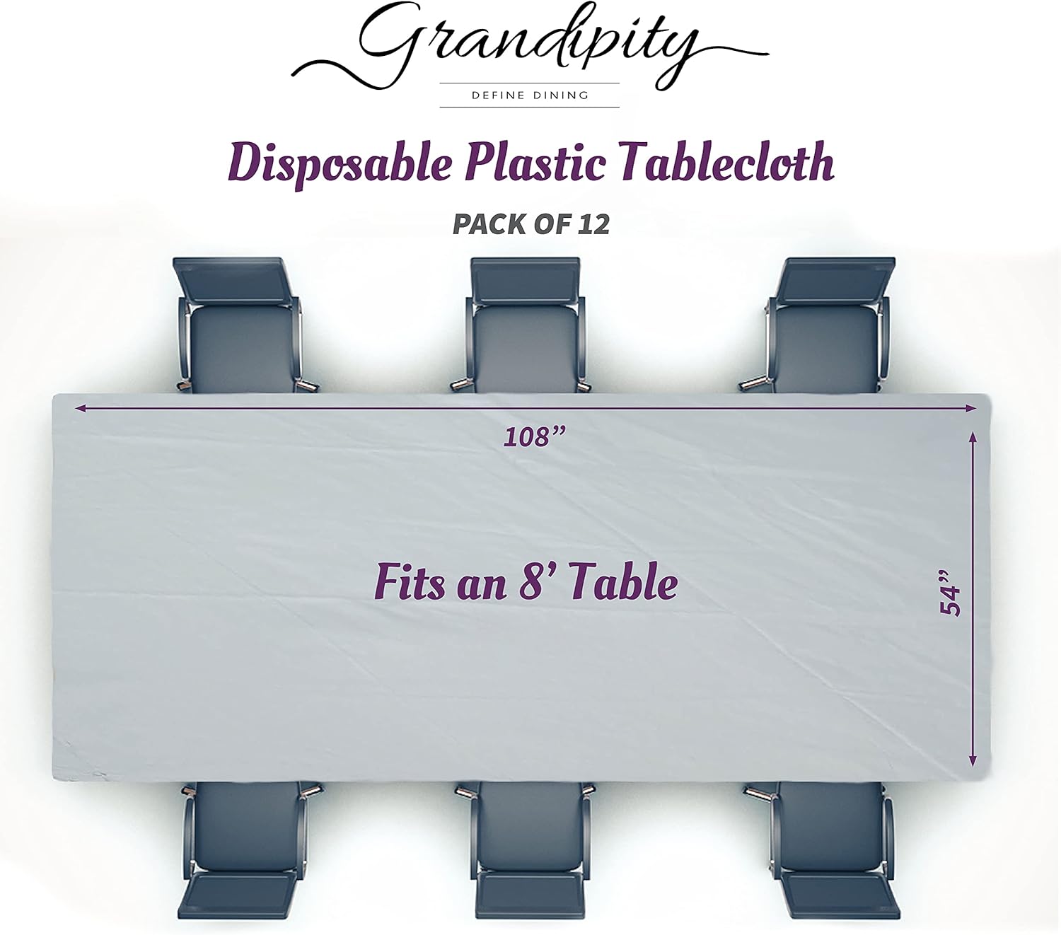 Mantel de plástico de alta calidad – 54in. x 108 pulgadas. Grandipity – Mantel rectangular (6 y 12 unidades), Holiday
