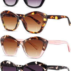 Paquete de 4 lentes de sol de lectura bifocales para mujer, lentes de lectura para exteriores, protección UV400 + 2.50 Paquete de 4 lentes de sol de lectura bifocales para mujer, lentes de lectura para exteriores, protección UV400 + 2.50