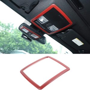 GZXinWei Marco de luz de lectura para Dodge Challenger 2010-2023, decoración de cubierta adhesiva de fibra de carbono roja interior GZXinWei Marco de luz de lectura para Dodge Challenger 2010-2023, decoración de cubierta adhesiva de fibra de carbono roja interior