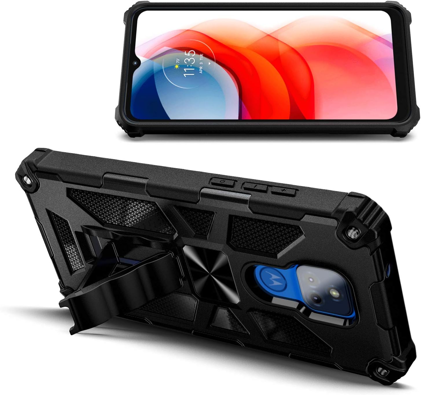 NZND Funda para Moto G Play 2021 con protector de pantalla de vidrio templado (cobertura máxima), protección de cuerpo completo a prueba de golpes