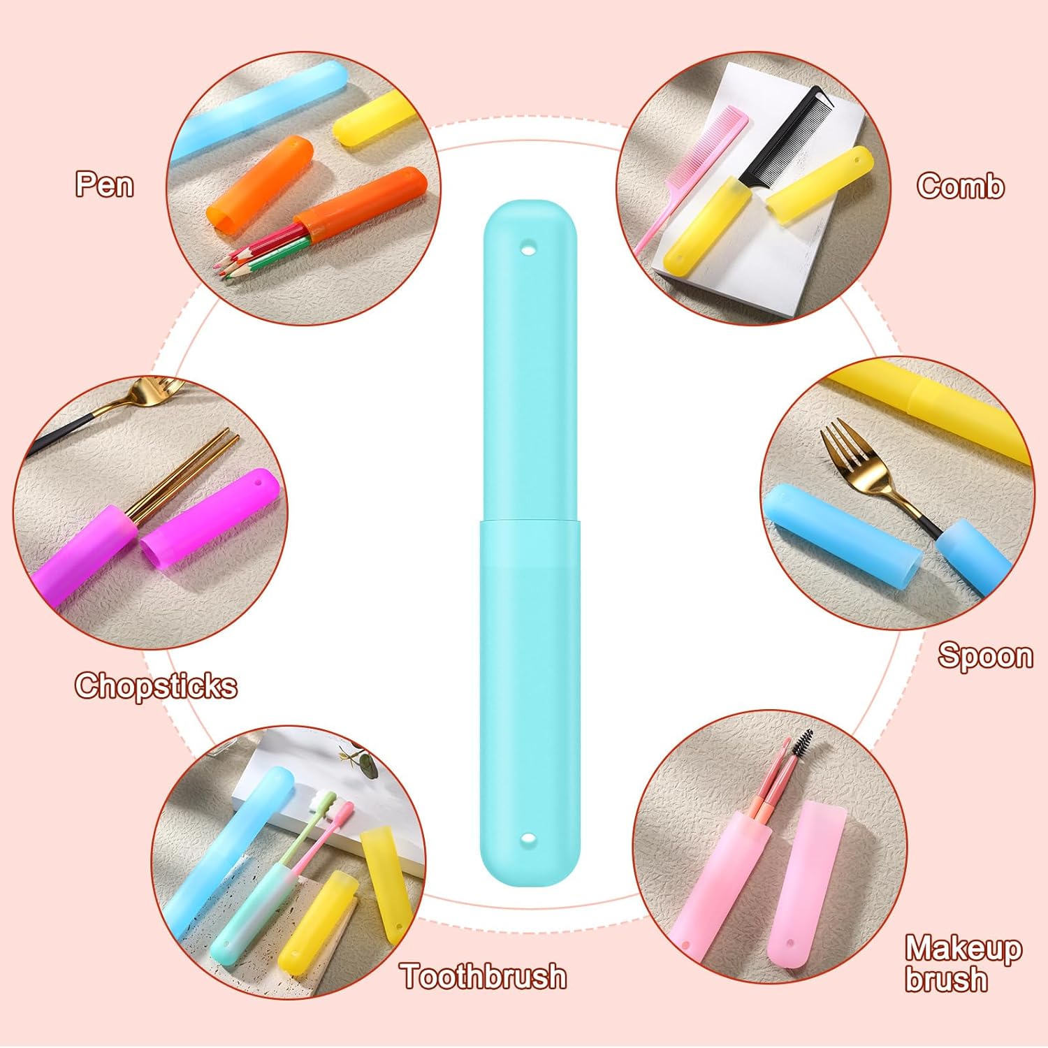 60 soportes de plástico para cepillos de dientes portátiles, funda protectora para cepillos de dientes, para interiores y exteriores, viajes, hogar,