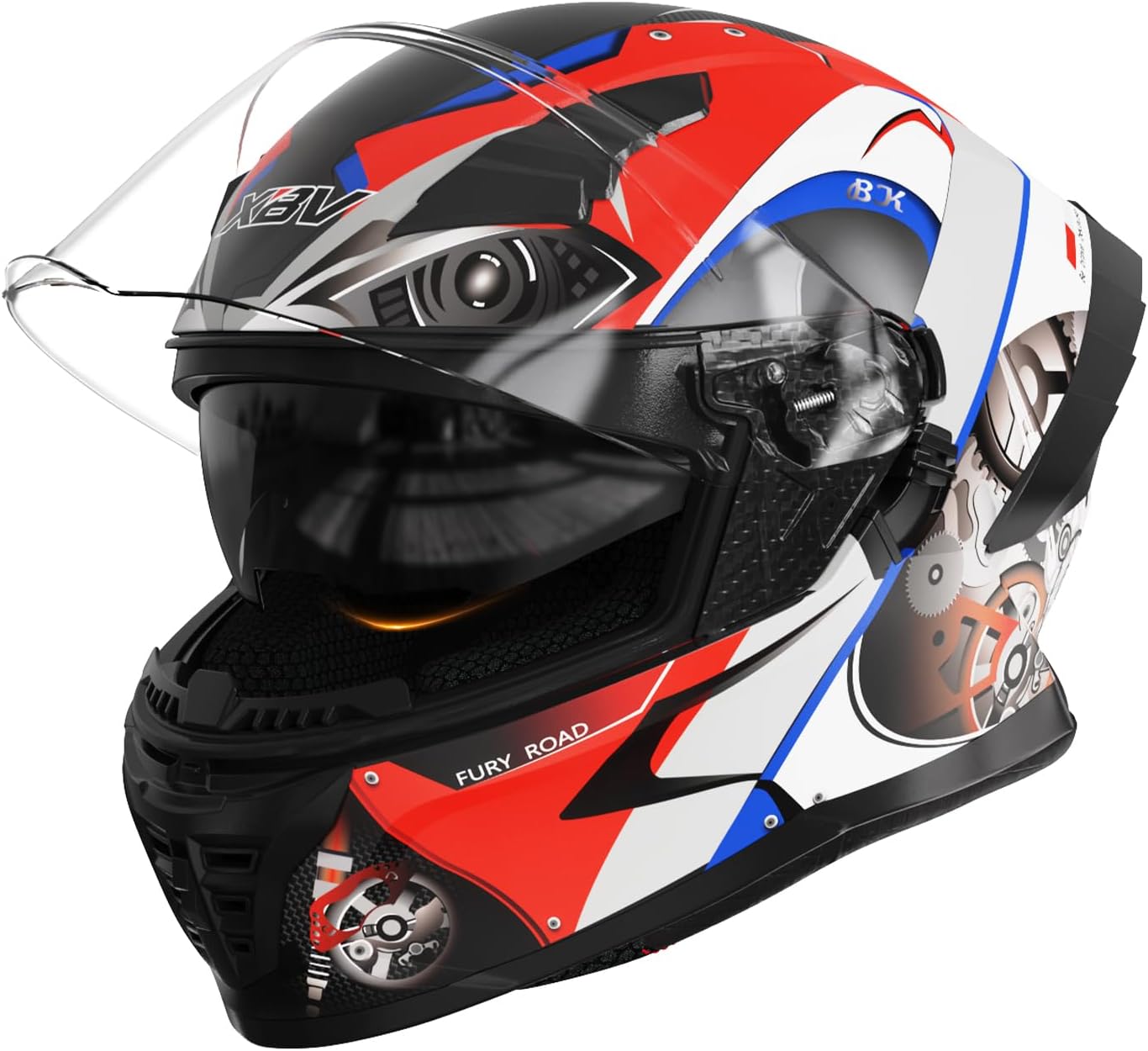 Casco de motocicleta de doble visera para adultos, casco de motocicleta antivaho aprobado por DOT