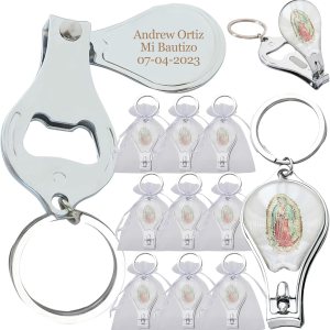 12 piezas de recuerdos de fiesta de bautismo personalizados para bautizo, llavero de regalo de bautizo, primera comunión quinceañera 12 piezas de recuerdos de fiesta de bautismo personalizados para bautizo, llavero de regalo de bautizo, primera comunión quinceañera