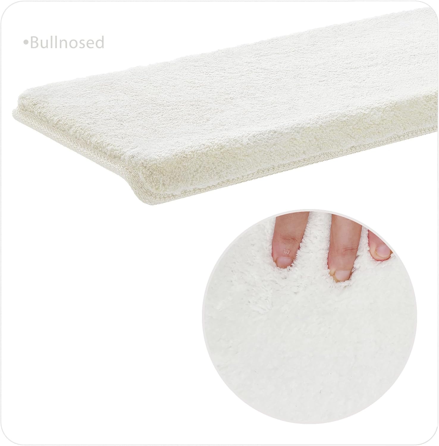 PURE ERA Protectores de escalera para interiores ultra afelpados, suaves, para interiores, aptos para mascotas, cinta antideslizante, sin lavable,