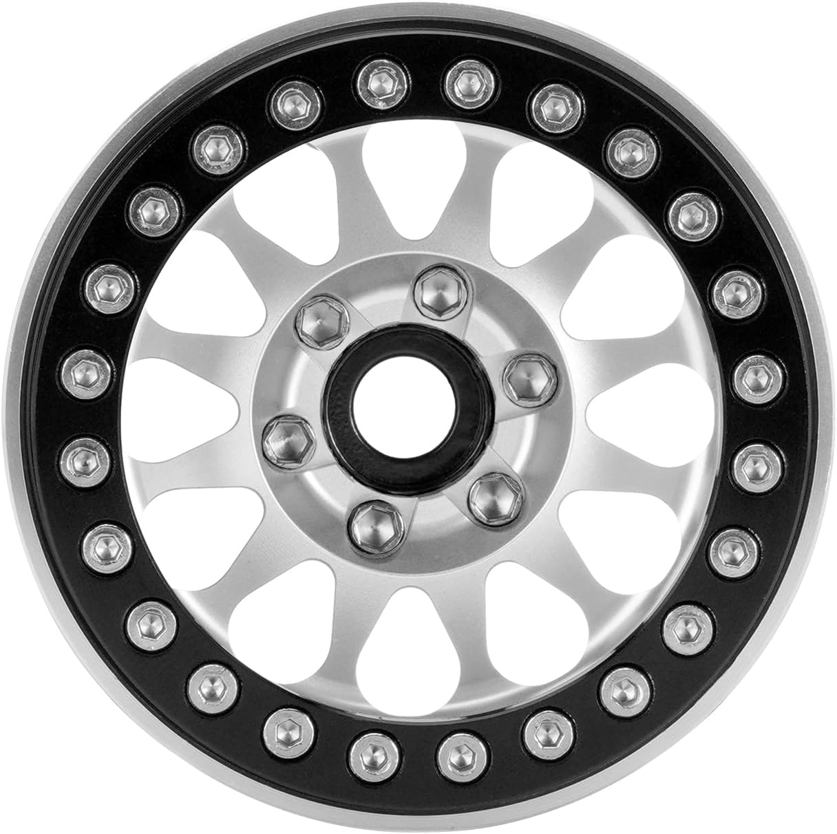 INJORA Rueda Beadlock de 1.9 pulgadas, compensación negativa de 0.409 in, rueda de aluminio CNC para TRX4 SCX10 Gen8 VS4-10 110 RC Crawler Car