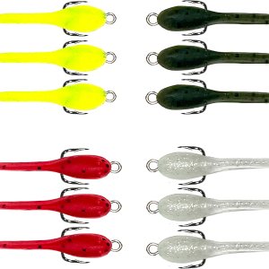 DELONG LURES Mini renacuajo de 1.5 pulgadas, 12 señuelos de pesca para Bluegill, Crappie, Bass, Perca y Trucha, hundimiento lento, como cebos de DELONG LURES Mini renacuajo de 1.5 pulgadas, 12 señuelos de pesca para Bluegill, Crappie, Bass, Perca y Trucha, hundimiento lento, como cebos de
