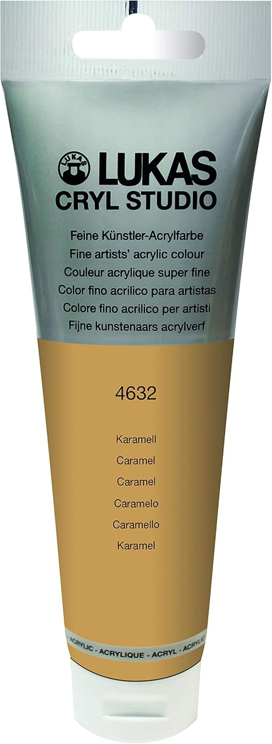 Lukas CRYL Studio Artist – Pintura acrílica, caramelo, tubo de 4.2 fl oz, pinturas acrílicas de alto pigmento para pintura en lienzo, trabajos a