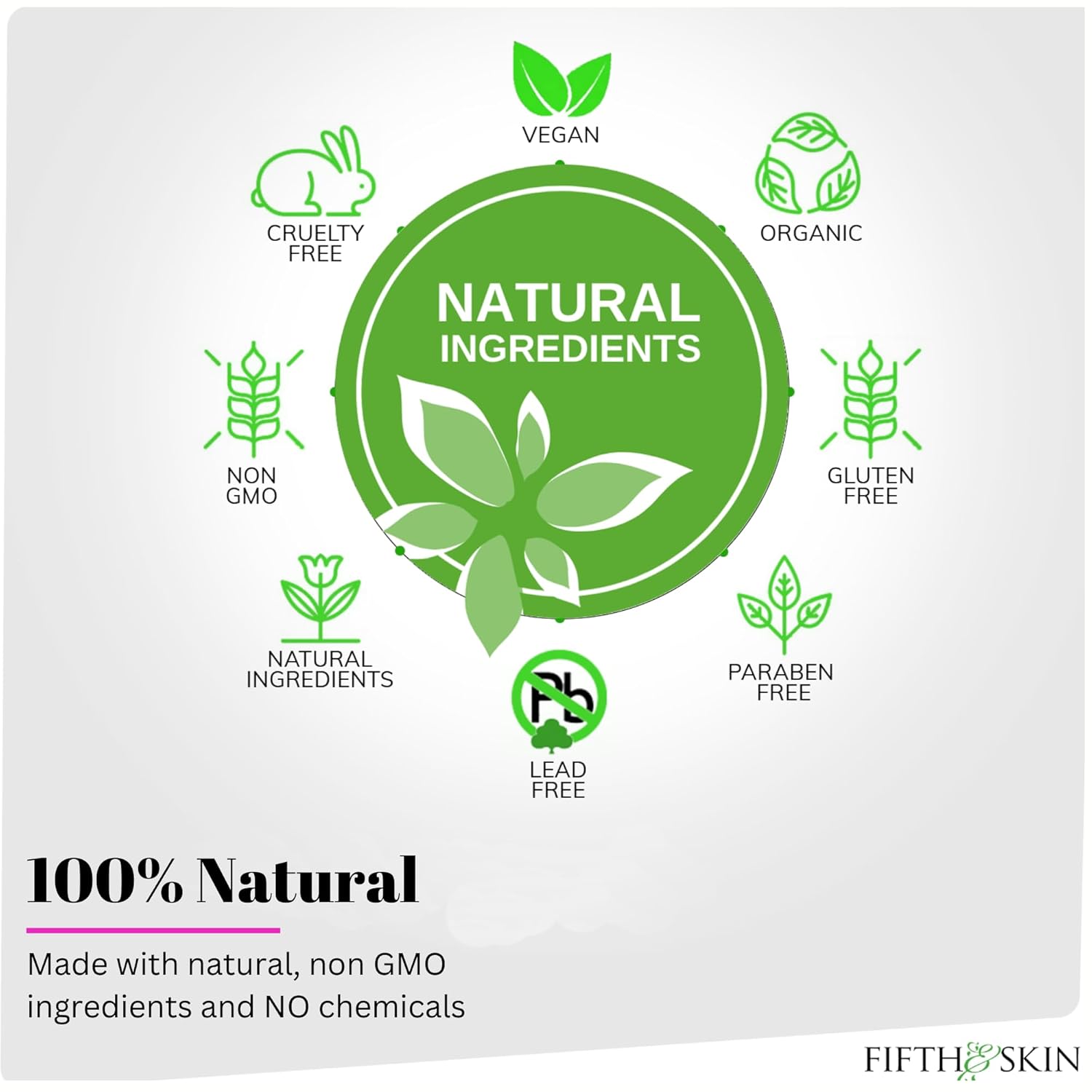 Fifth & Skin NATURLASH – Máscara de pestañas natural (BROWN) – Máscara hipoalergénica para ojos sensibles – Máscara vegana y libre de crueldad