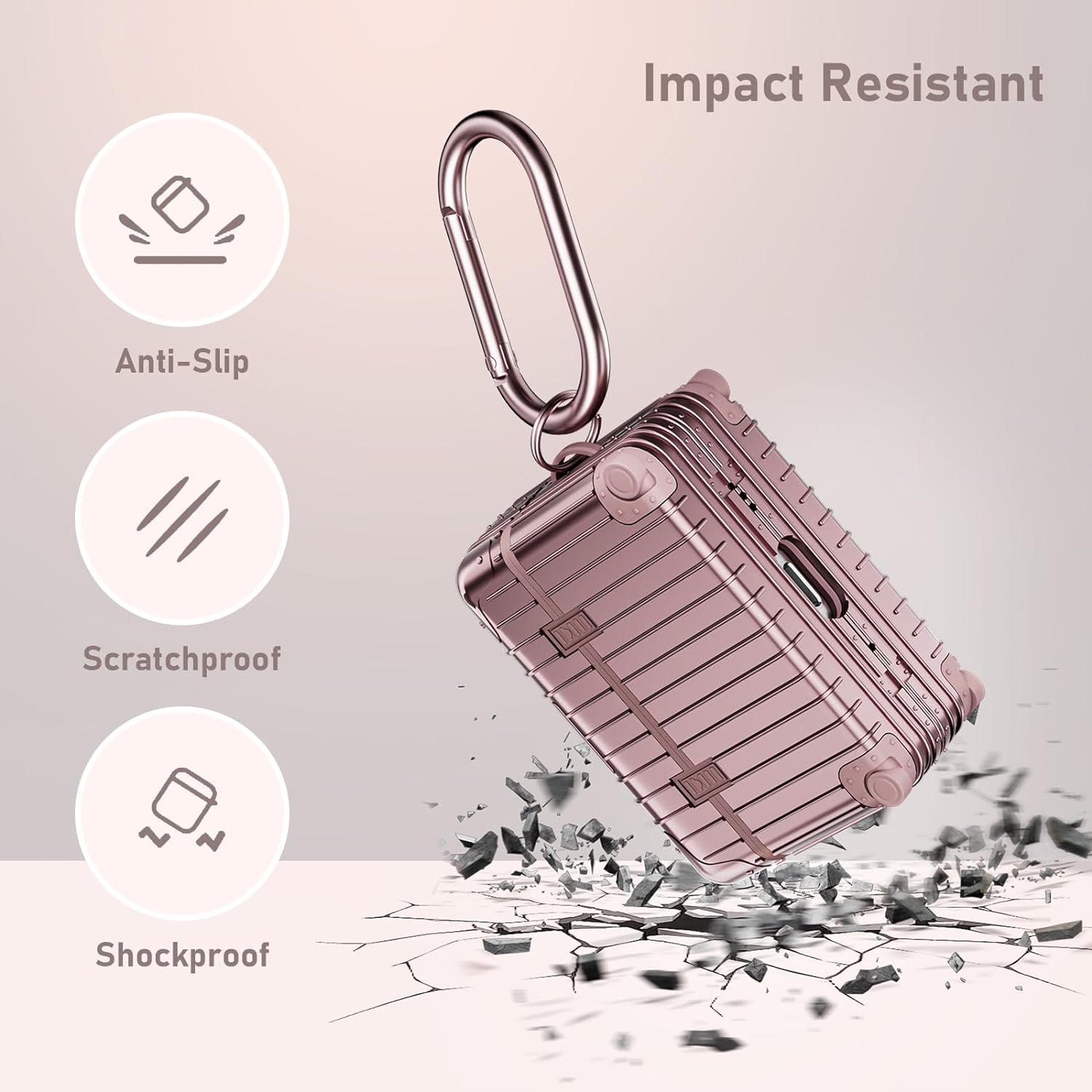 KOREDA – Funda rígida para AirPods Pro 2, diseño de maleta divertida y bonita para Airpods Pro de 2 generación1 generación (202320222019) con kit de