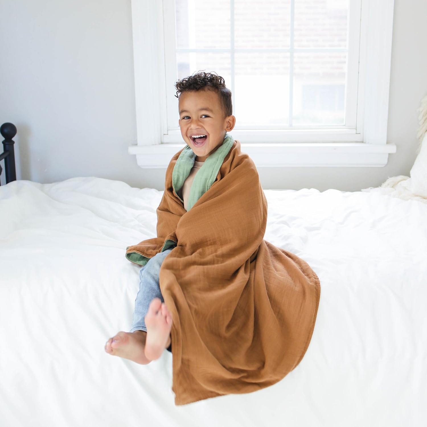 LEYL&ARI Manta básica para niños pequeños, mantas de muselina para niños y niñas, manta de verano para niños pequeños, colcha reversible para bebé,