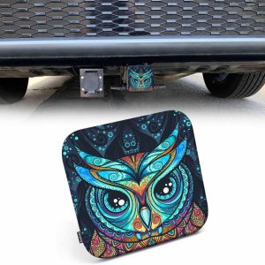 Beabes Cubierta de tubo de enganche de búho de 2 pulgadas, cabeza de búho tribal de pájaro, enchufe de enganche de tubo receptor de goma para Beabes Cubierta de tubo de enganche de búho de 2 pulgadas, cabeza de búho tribal de pájaro, enchufe de enganche de tubo receptor de goma para