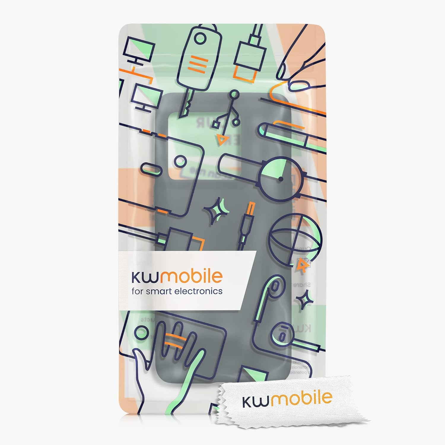kwmobile Funda compatible con OnePlus 10T 5G – Funda protectora de silicona TPU suave y delgada – Pizarra oscura