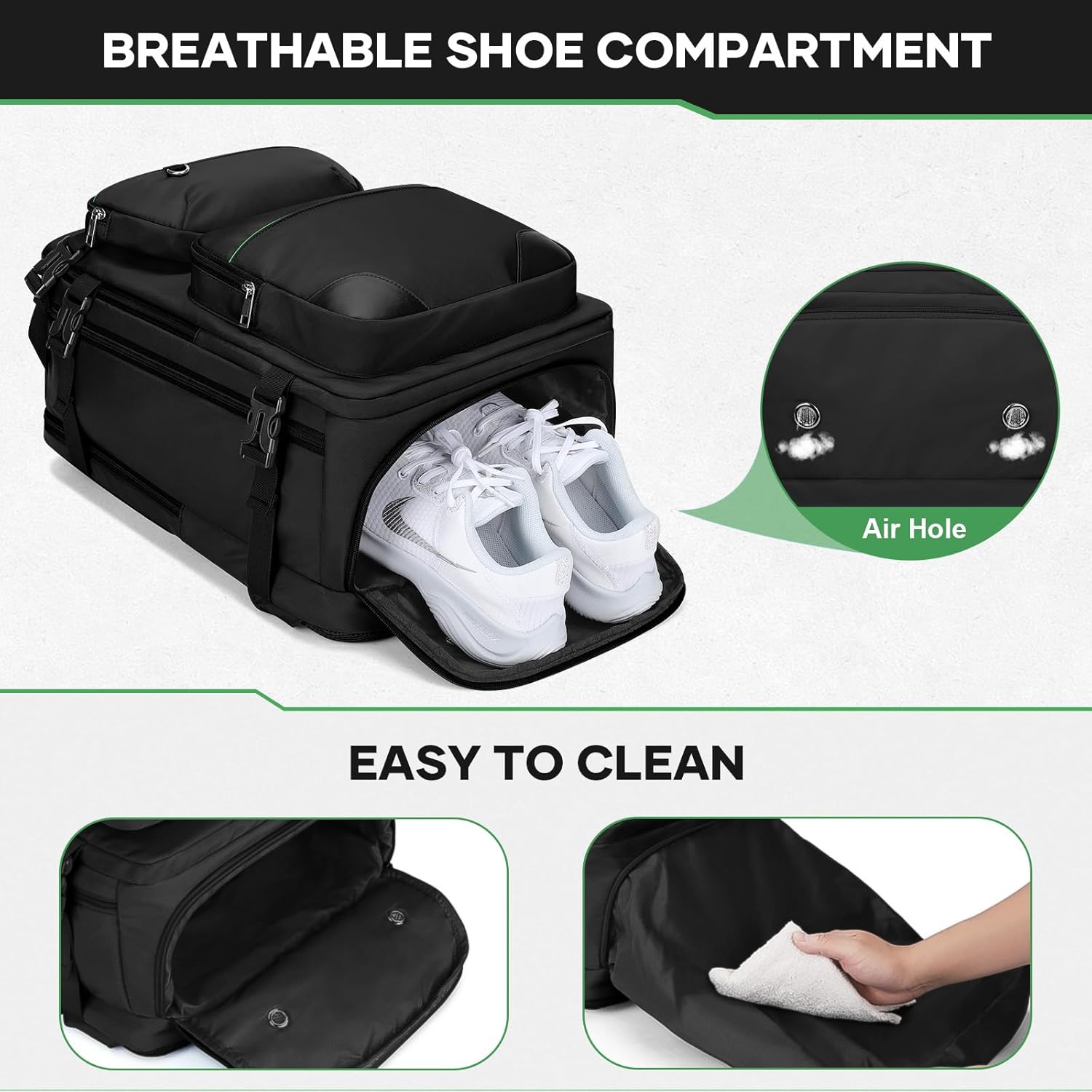Maelstrom Mochila de viaje para hombres y mujeres, mochila de mano de 35 litros para viajar en avión, con bolsa de cinturón de moda, mochila casual